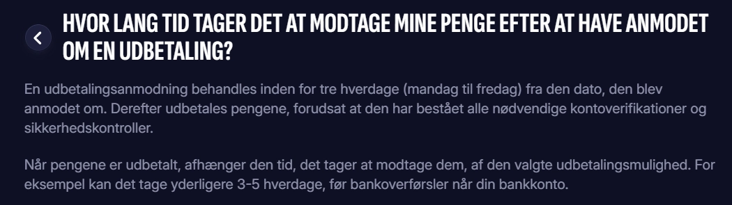 Swipers officielle hjælpecenter om udbetalinger