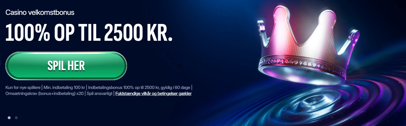 Swipers aktuelle danske casino-velkomstbonus på kampagnesiden